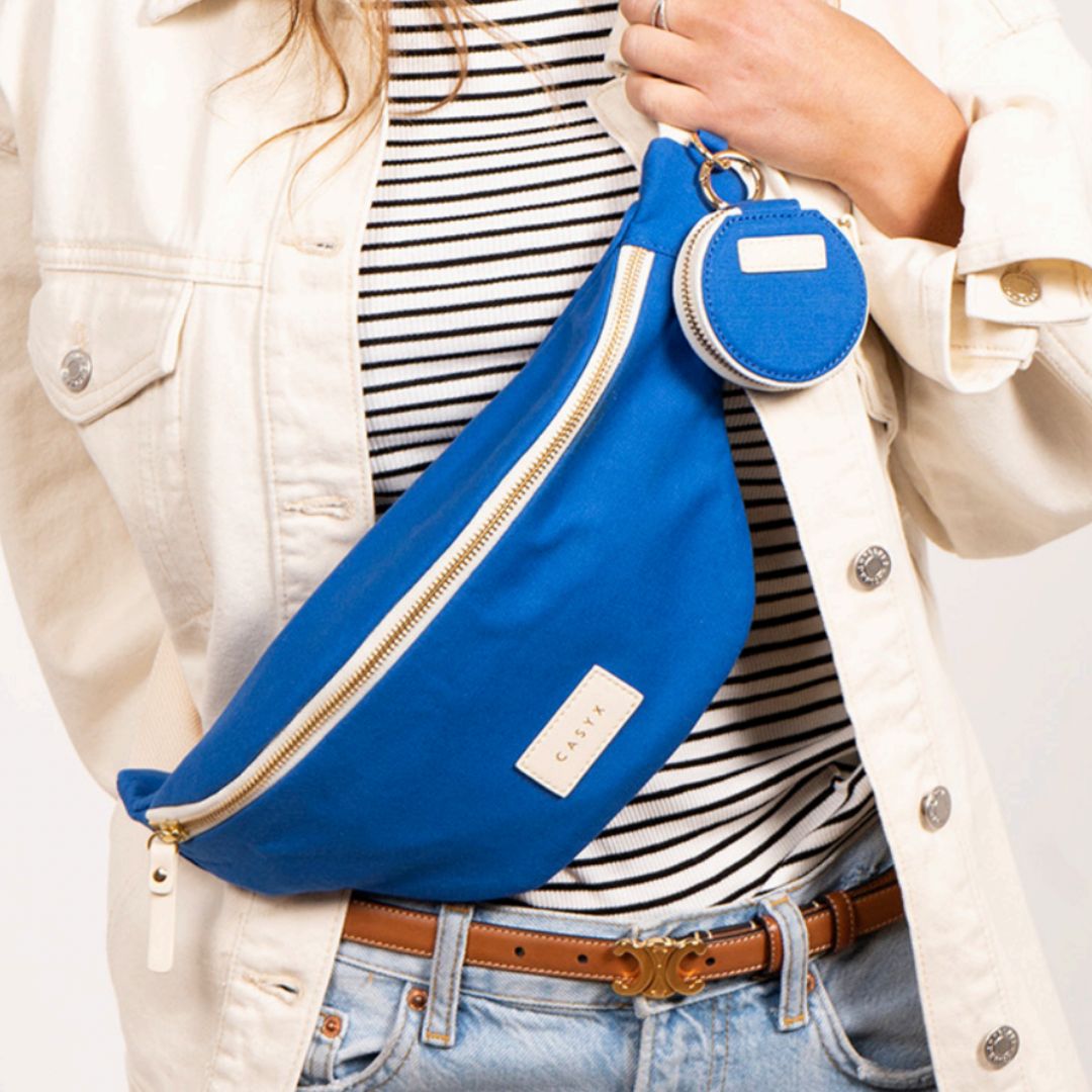 Damen Gürteltasche Canvas blau