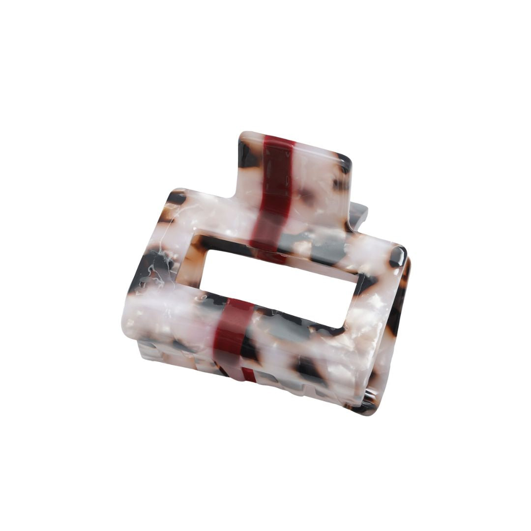 Damen Haarklammer Leo mit Streifen burgund