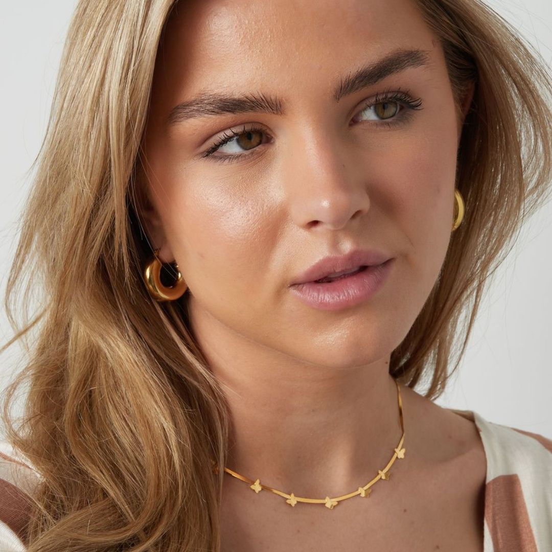 Damen Halskette gold 'Schmetterlinge'