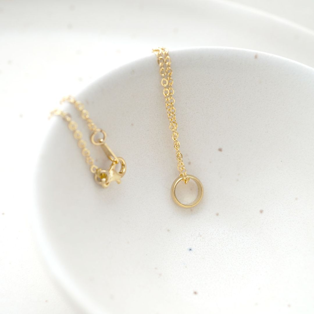 Damen Halskette gold mit kleinem Ring