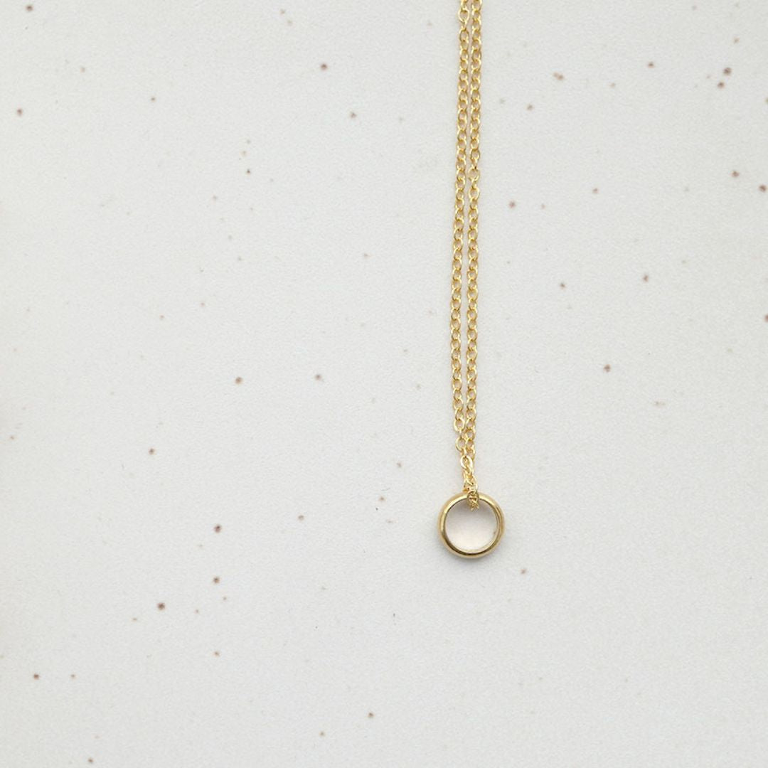 Damen Halskette gold mit kleinem Ring
