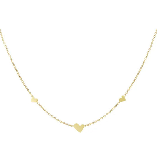 Damen Halskette 'Herzen' gold