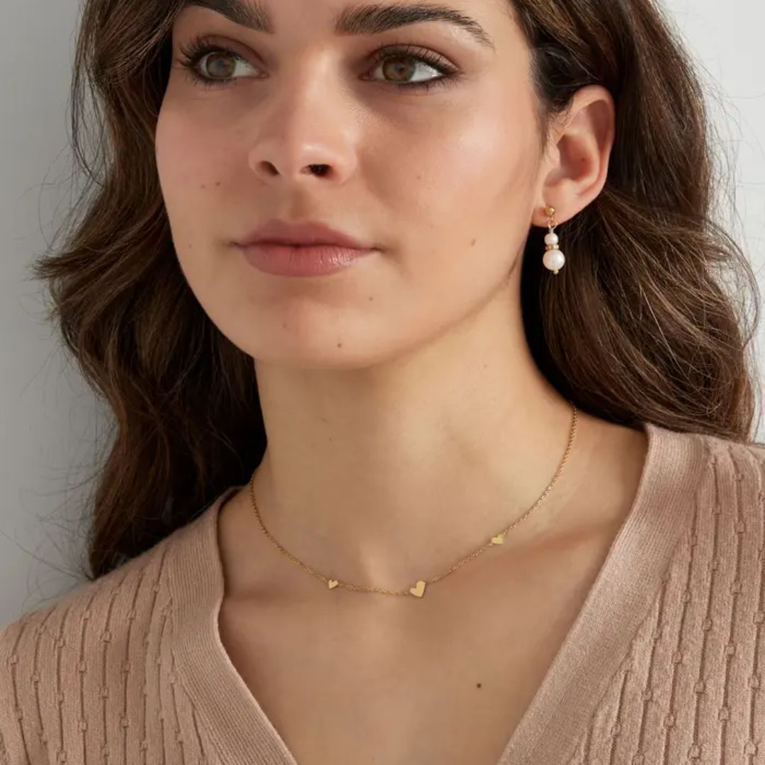 Damen Halskette 'Herzen' gold