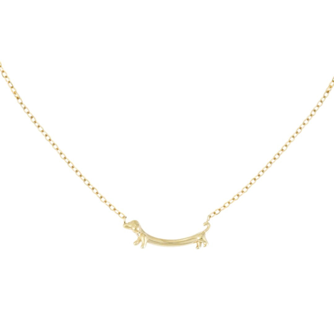 Damen Halskette gold mit Dackelanhänger