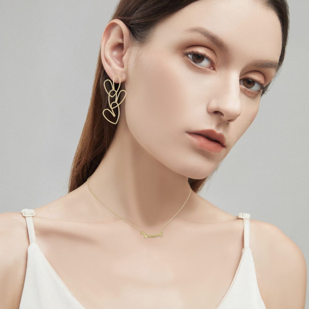 Damen Halskette gold mit Dackelanhänger