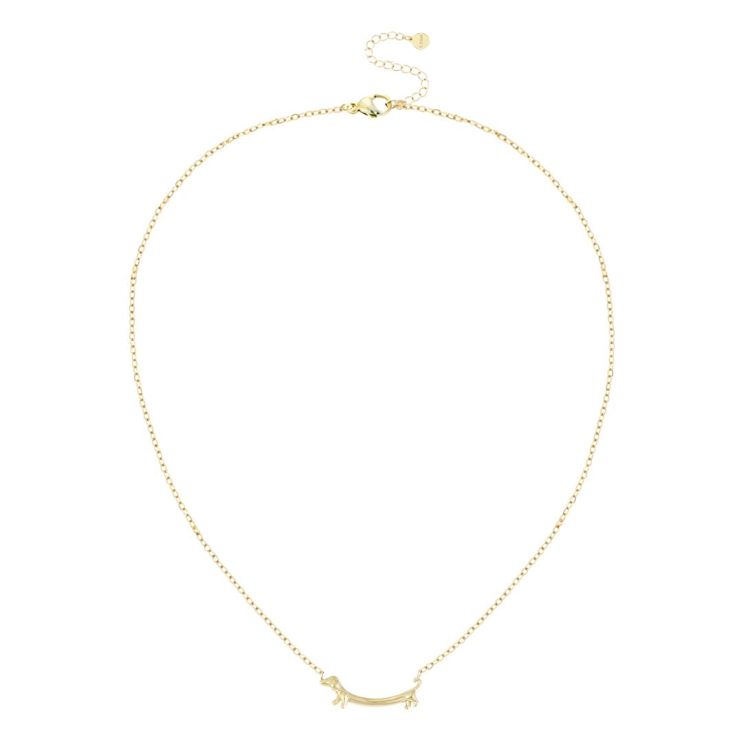 Damen Halskette gold mit Dackelanhänger