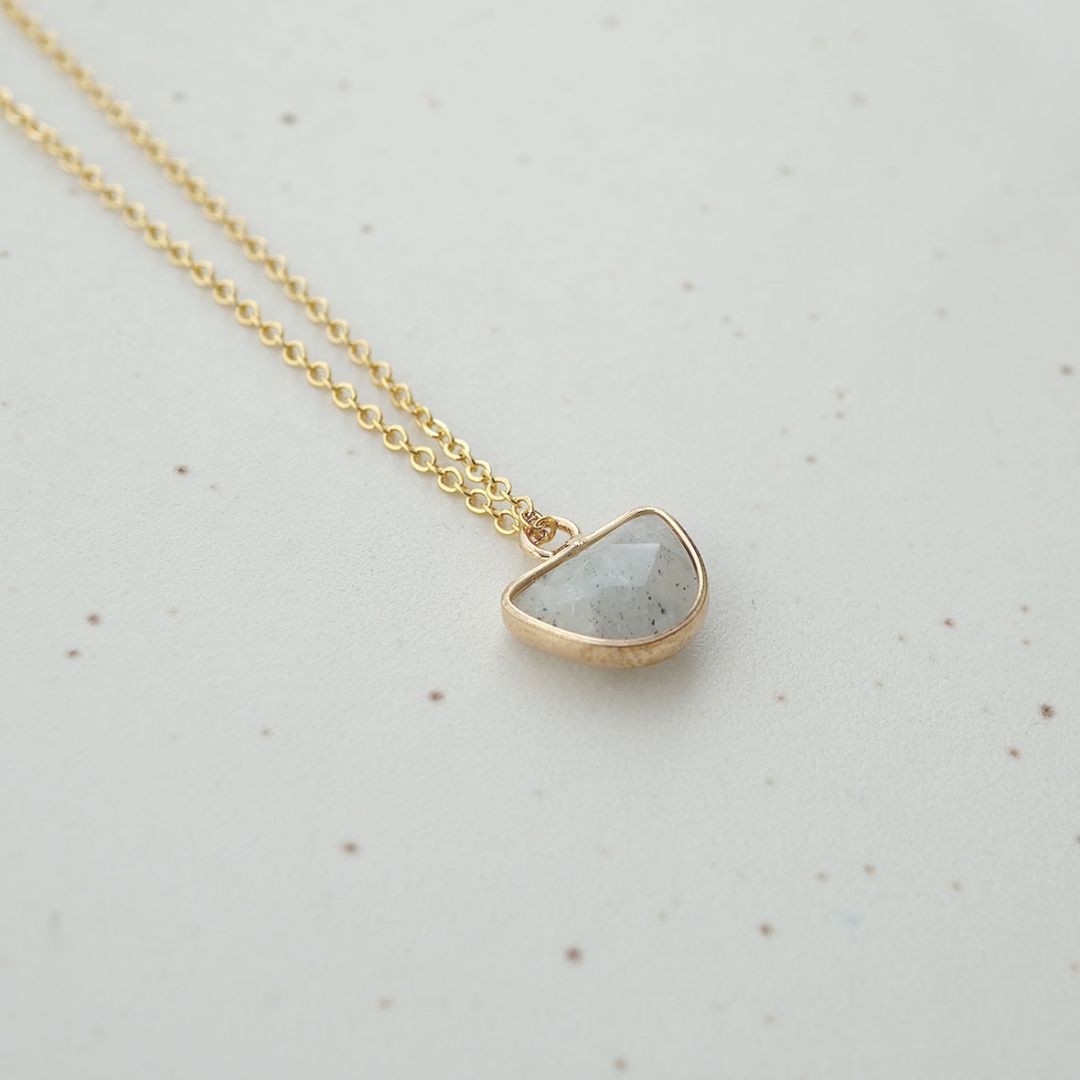 Damen Halskette 'Labradorit' goldfarben
