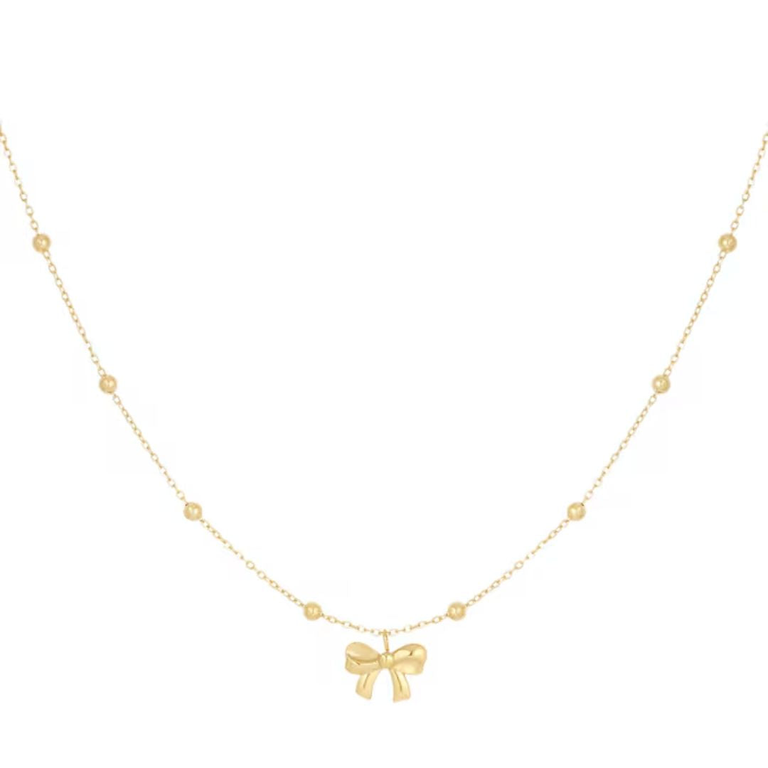 Damen Halskette 'Bow and Balls' gold VAR2