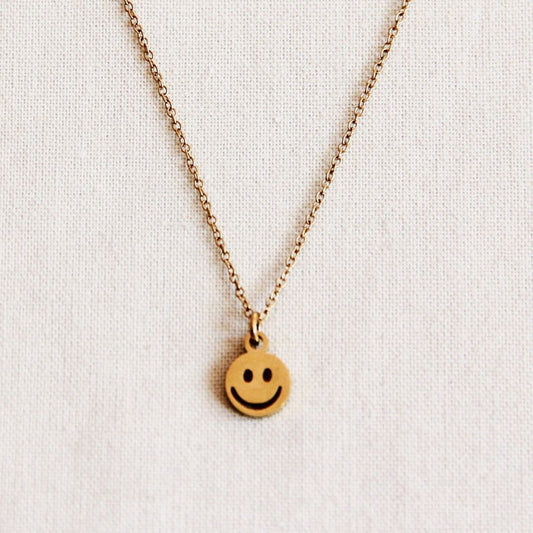 Damen Halskette mit Smiley gold