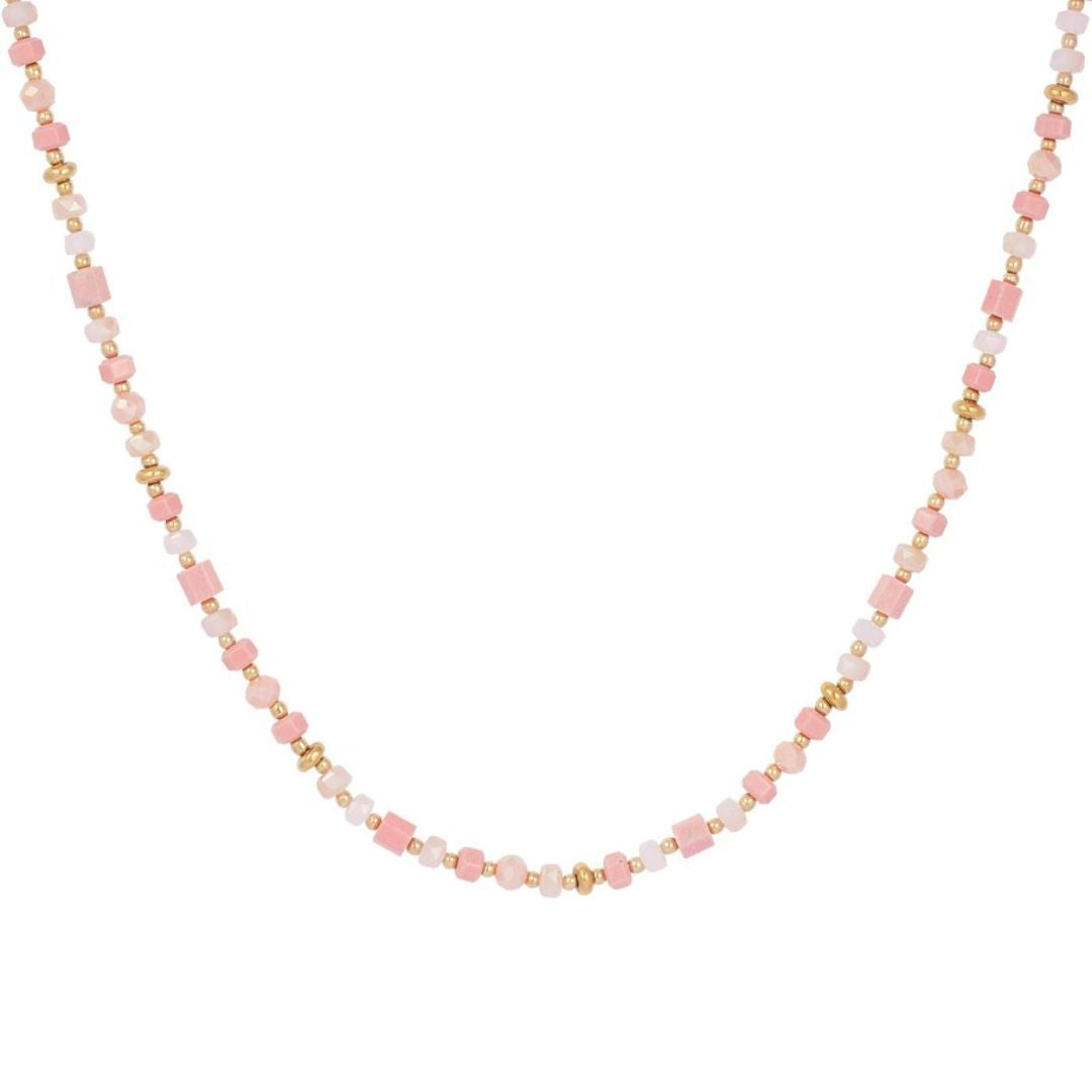 Damen Halskette 'Colorful Dreams' gold/pink