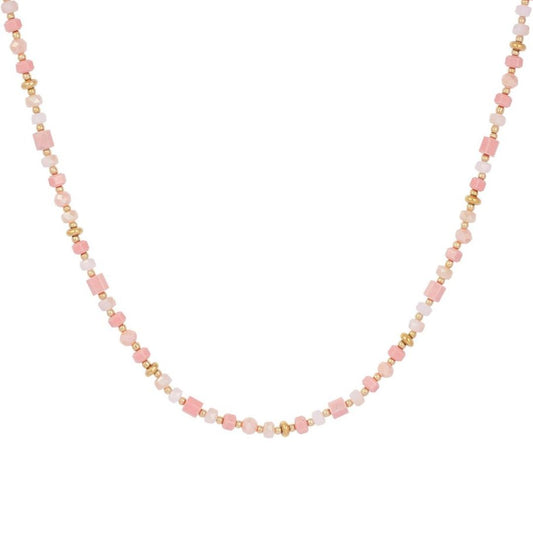 Damen Halskette 'Colorful Dreams' gold/pink