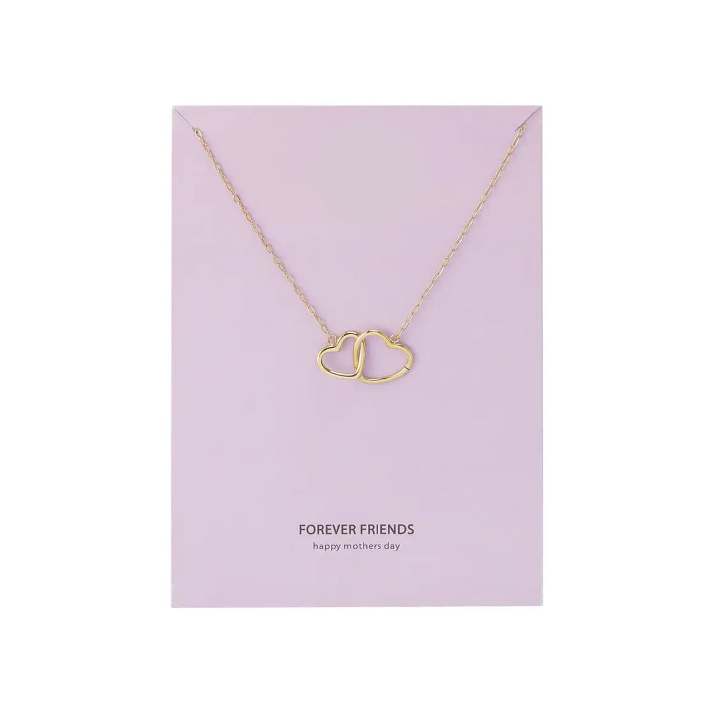 Damen Halskette "Verbundene Herzen" gold
