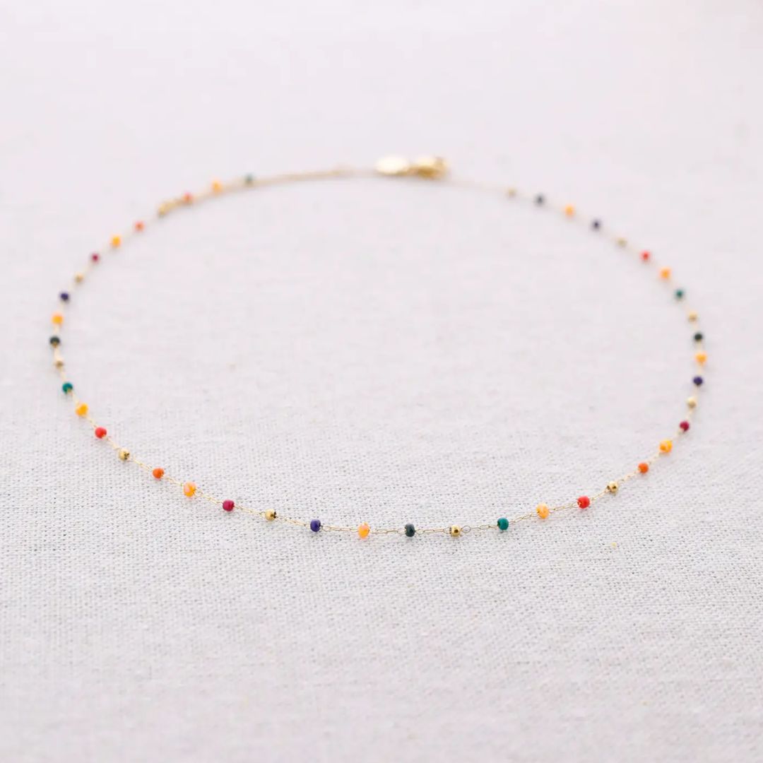 Damen Halskette 'Pearls' gold/mehrfarbig