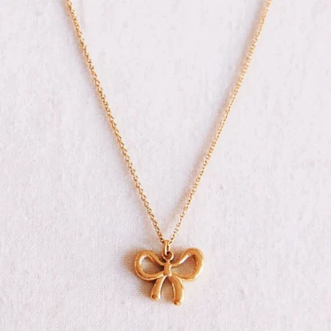 Damen Halskette gold mit Schleife