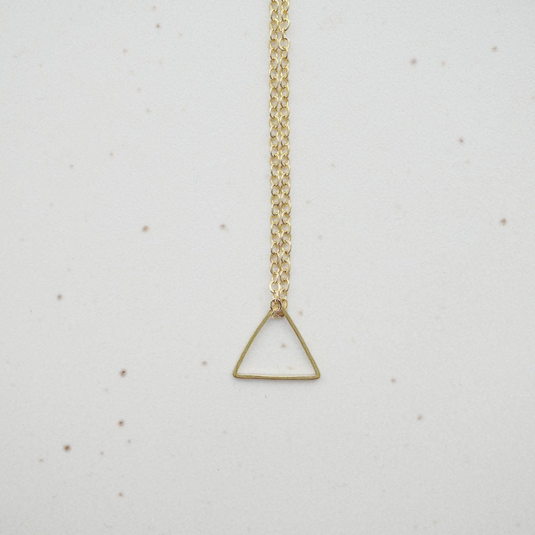 Damen Halskette Pyramide goldfarben