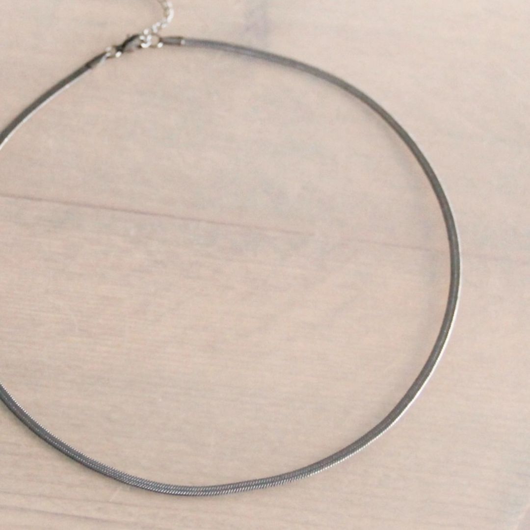 Damen Halskette flache Schlangenkette silber