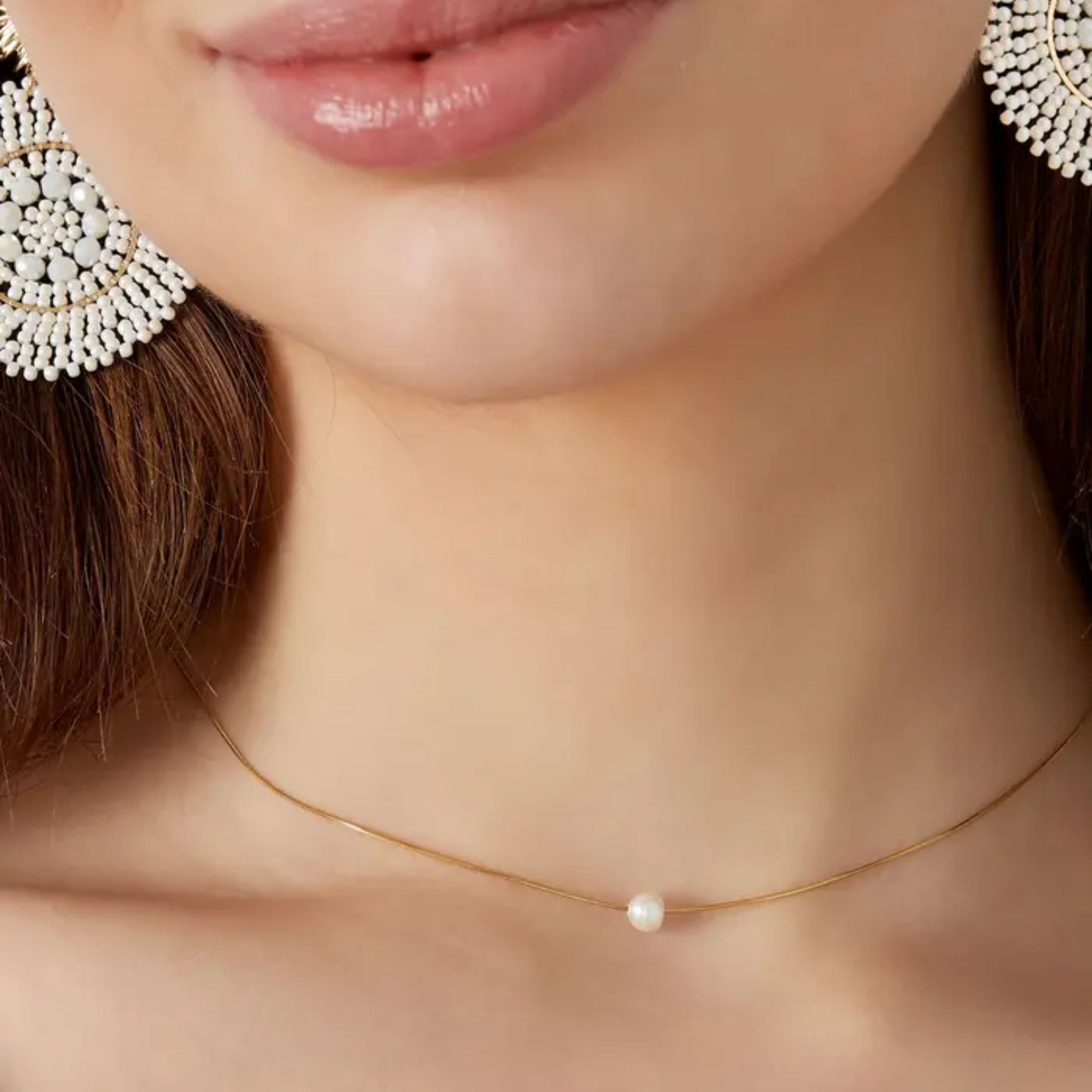 Damen Halskette 'Perle' gold