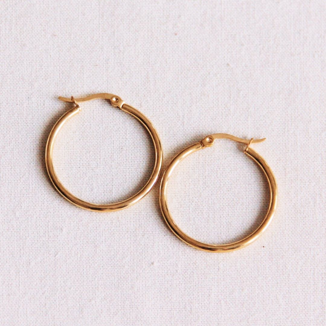 Damen Creolen 'Hoops Basic' gold 30mm