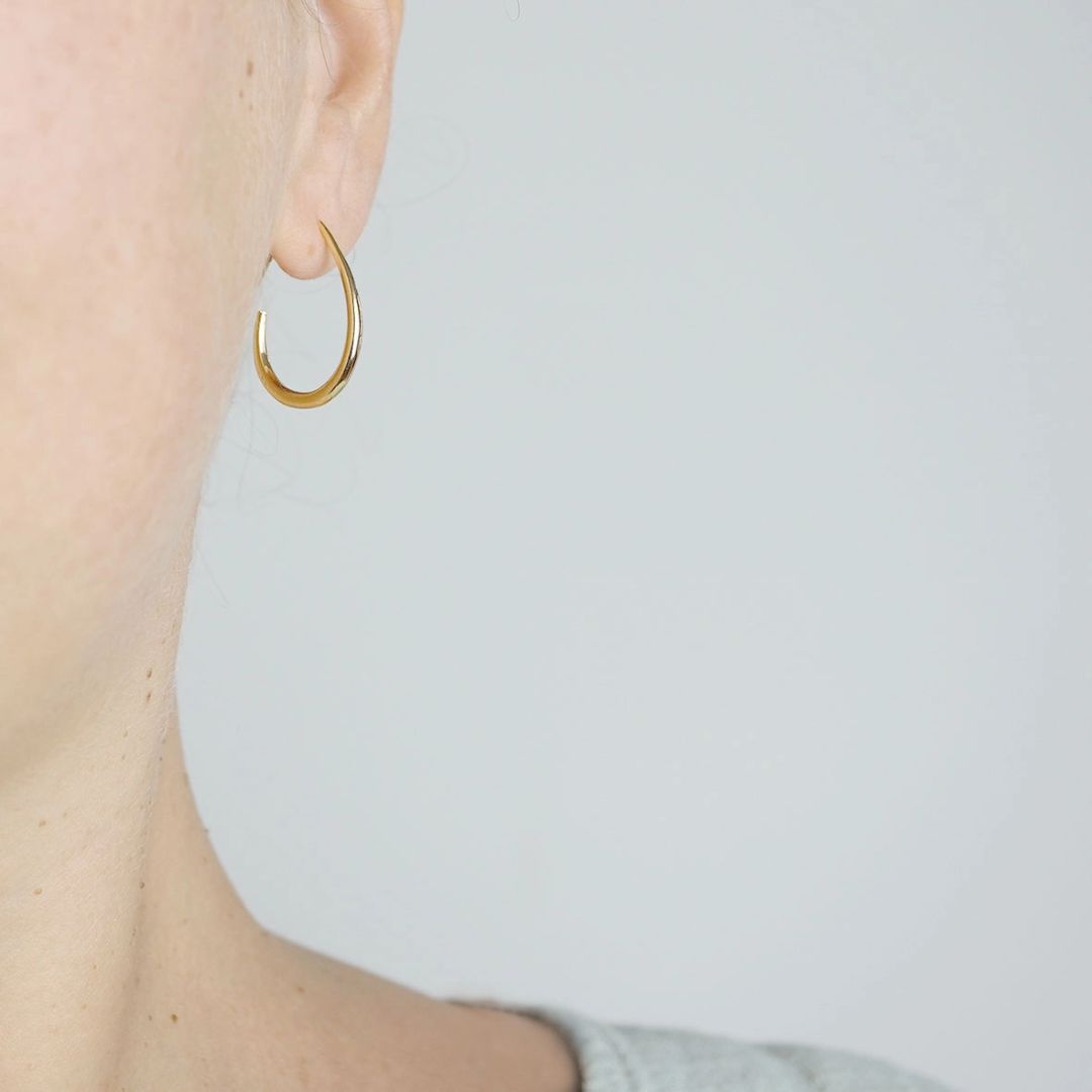Damen Ohrringe Creolen 'Drop' goldfarben