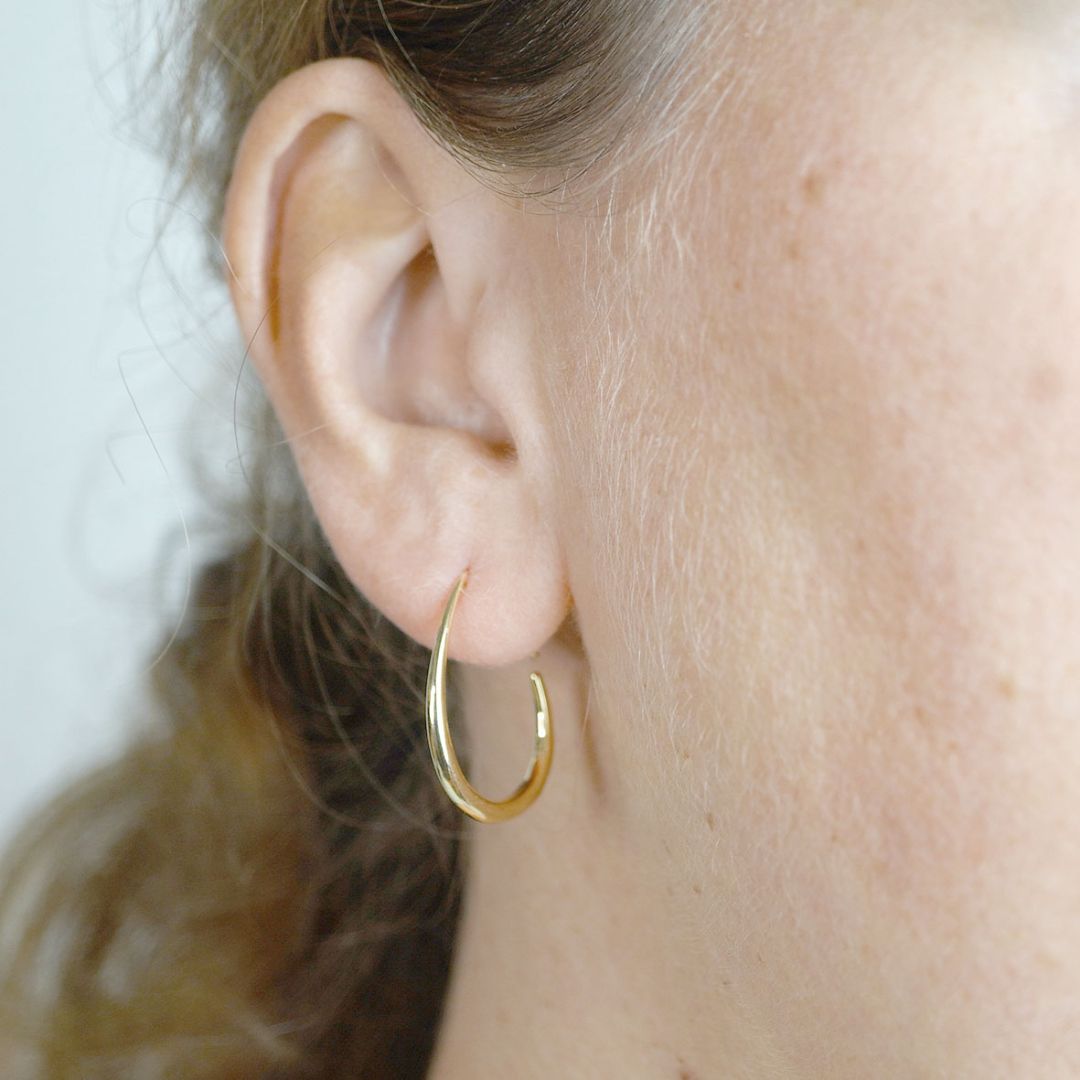 Damen Ohrringe Creolen 'Drop' goldfarben