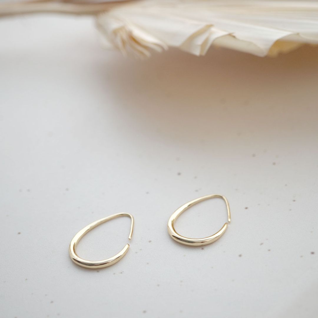 Damen Ohrringe Creolen 'Drop' goldfarben