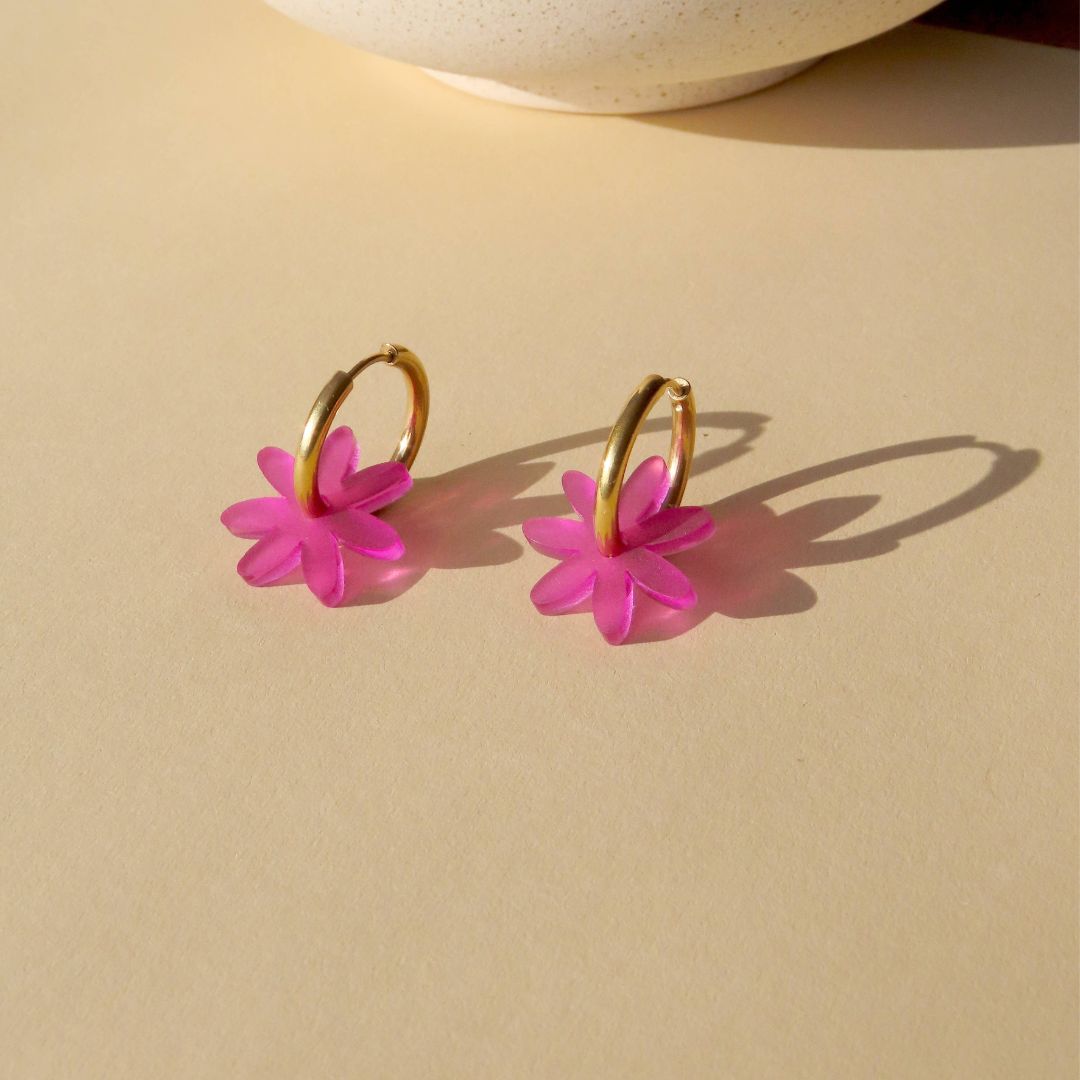 Damen Ohrringe Creolen Margarite Hoops lila