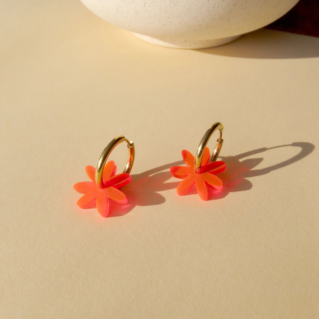 Damen Ohrringe Hoops Margarite Orange