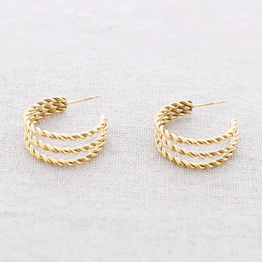 Damen Ohrringe 'Triple Frame' gold