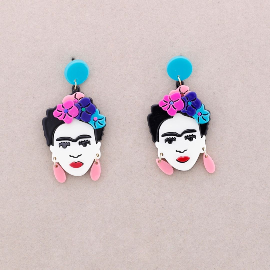 Damen Ohrringe 'Frida' blau/pink