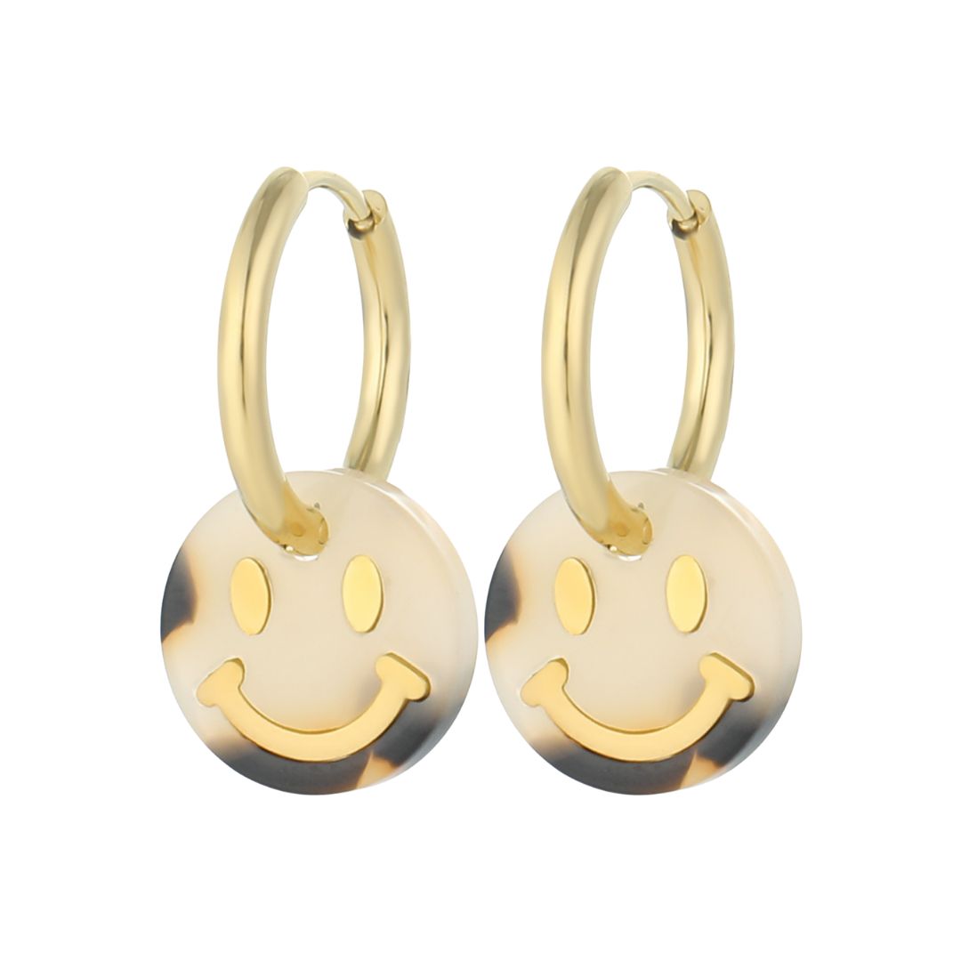 Damen Ohrringe 'Smiley Face Creolen' gold