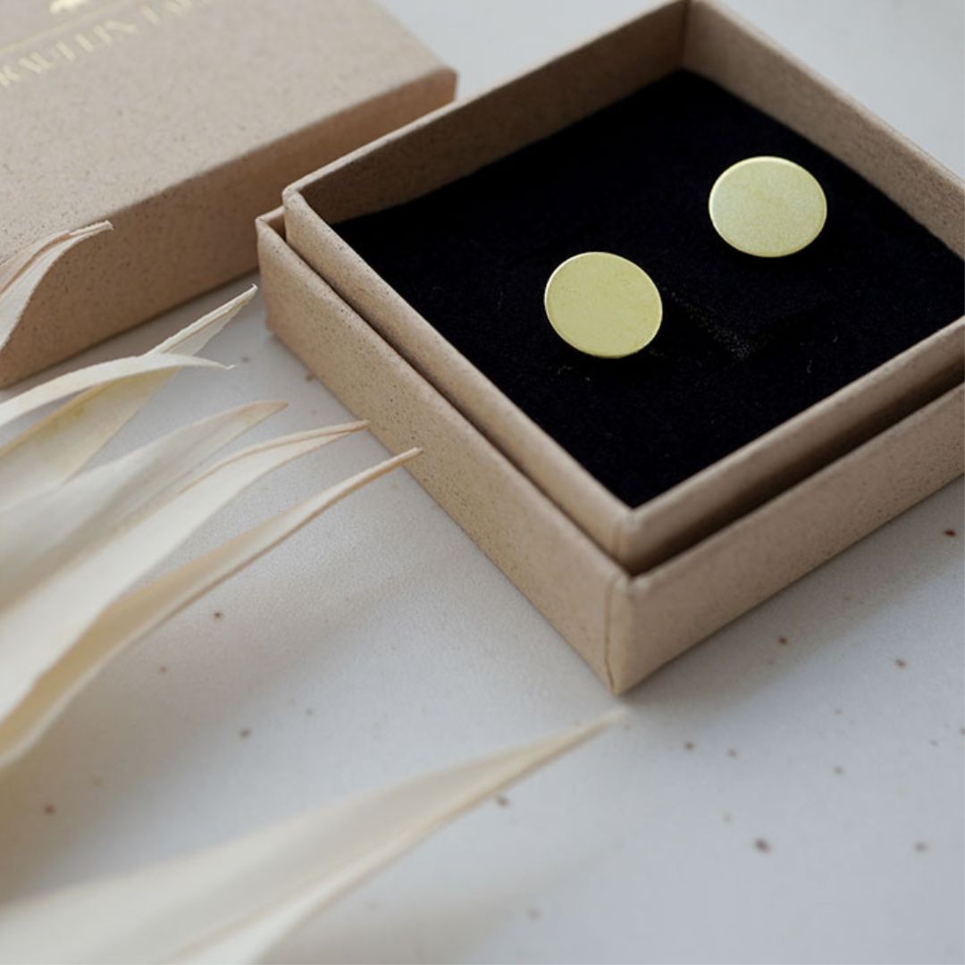 Damen Ohrringe Creolen 'Moon' goldfarben