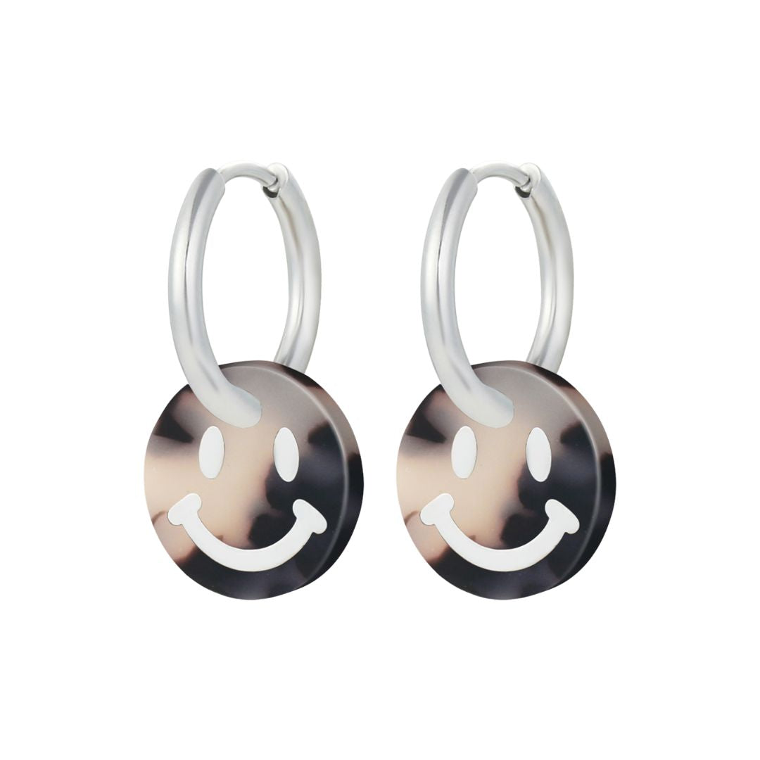 Damen Ohrringe 'Smiley Face Creolen' silber