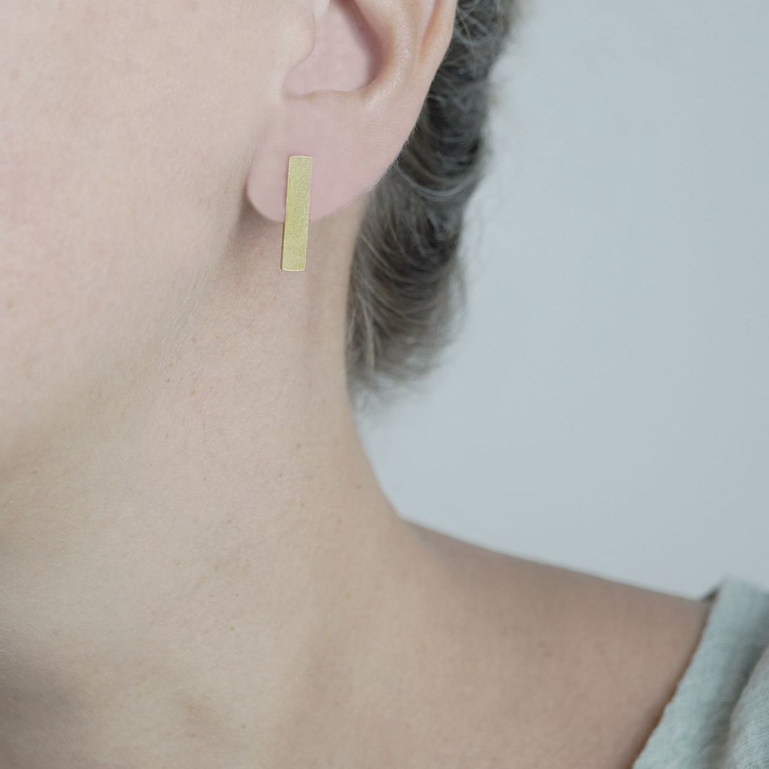 Damen Ohrstecker 'Bar' goldfarben