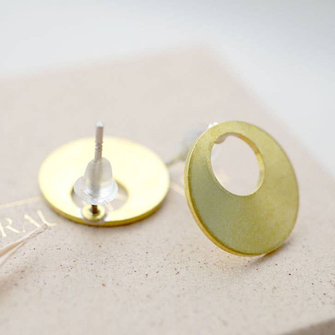 Damen Ohrstecker 'Kreis' goldfarben