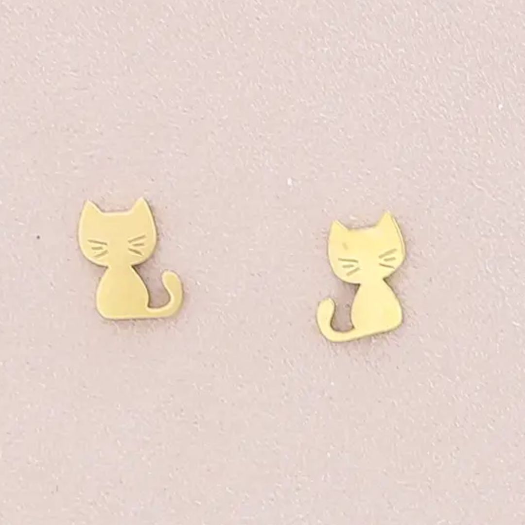 Damen Ohrringe Stecker 'Kitten' gold