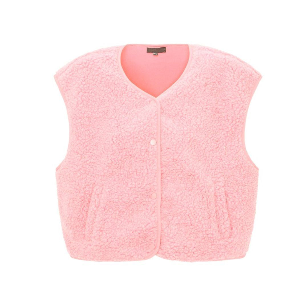 Damen Sherpa Weste rosa