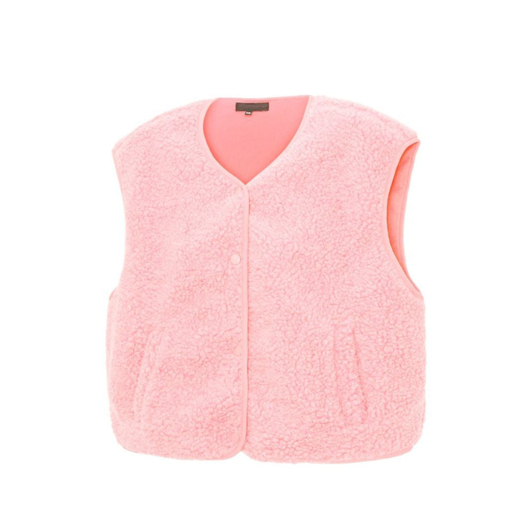 Damen Sherpa Weste rosa