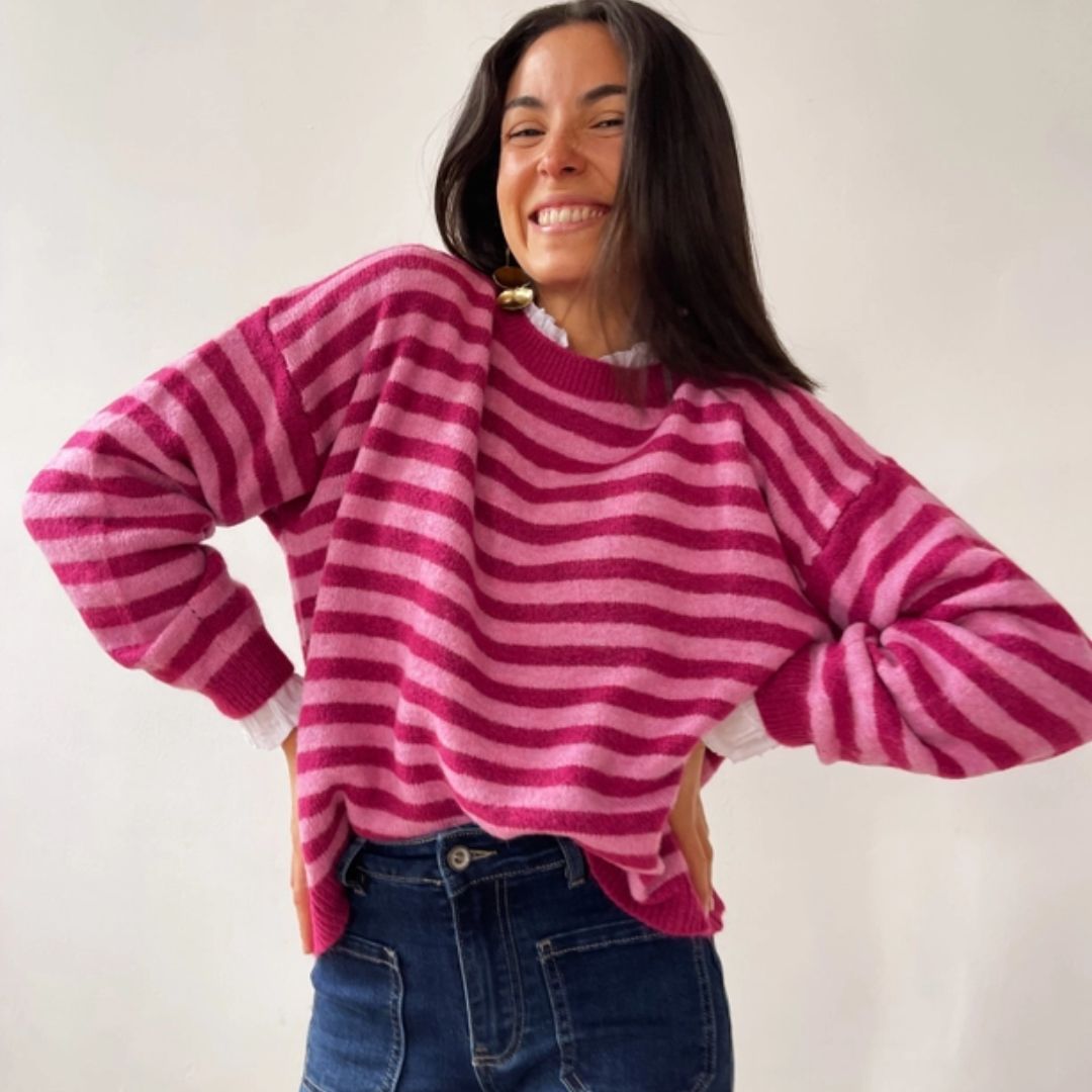 Damen Pullover 'Pia' fuchsia rosa