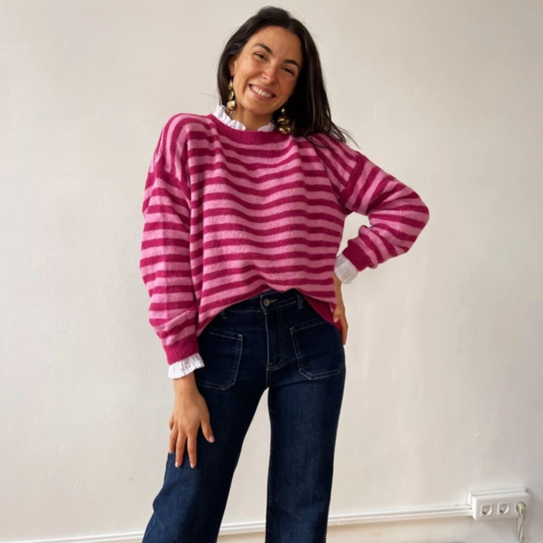 Damen Pullover 'Pia' fuchsia rosa