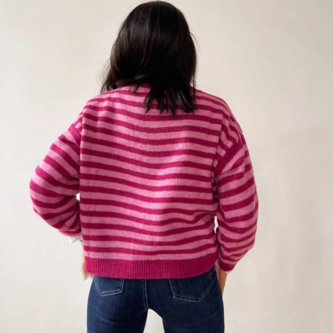 Damen Pullover 'Pia' fuchsia rosa