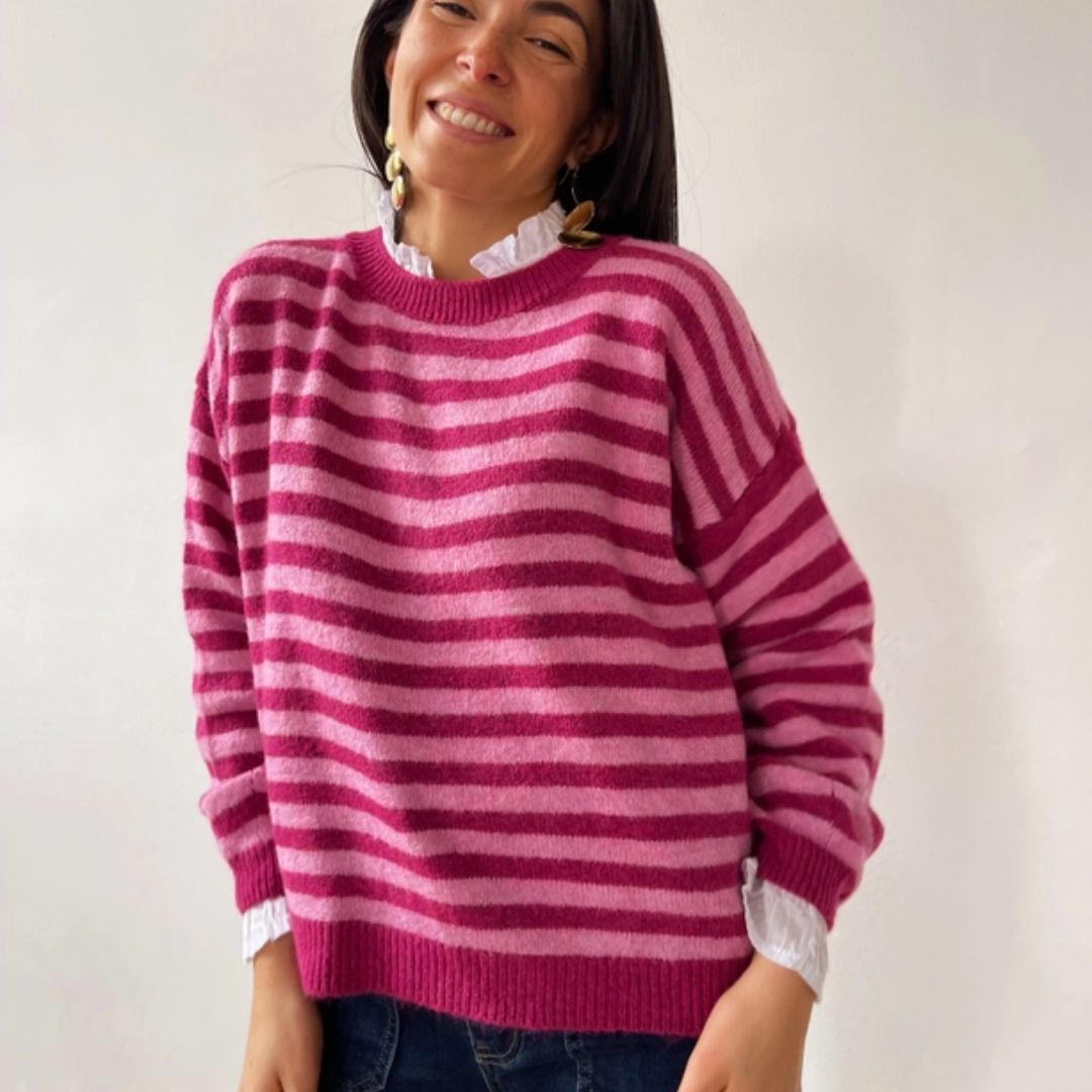 Damen Pullover 'Pia' fuchsia rosa