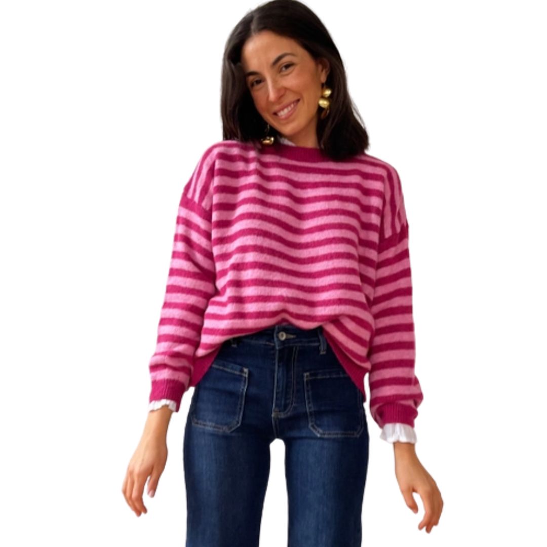 Damen Pullover 'Pia' fuchsia rosa