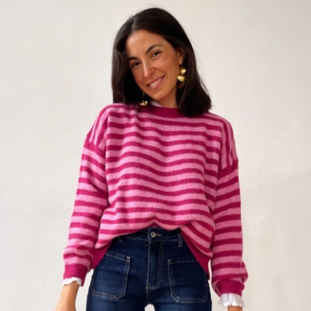 Damen Pullover 'Pia' fuchsia rosa