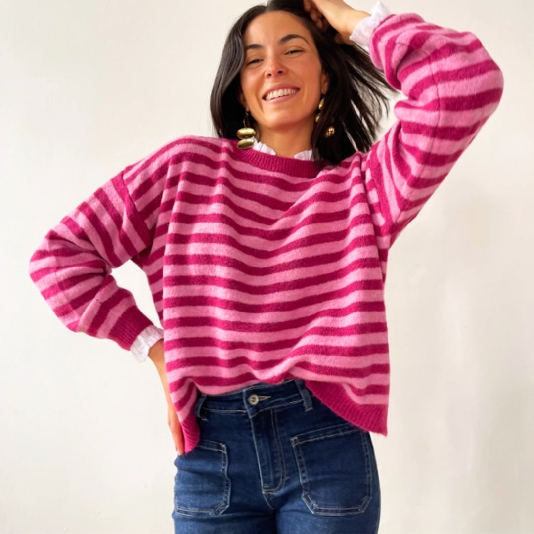 Damen Pullover 'Pia' fuchsia rosa