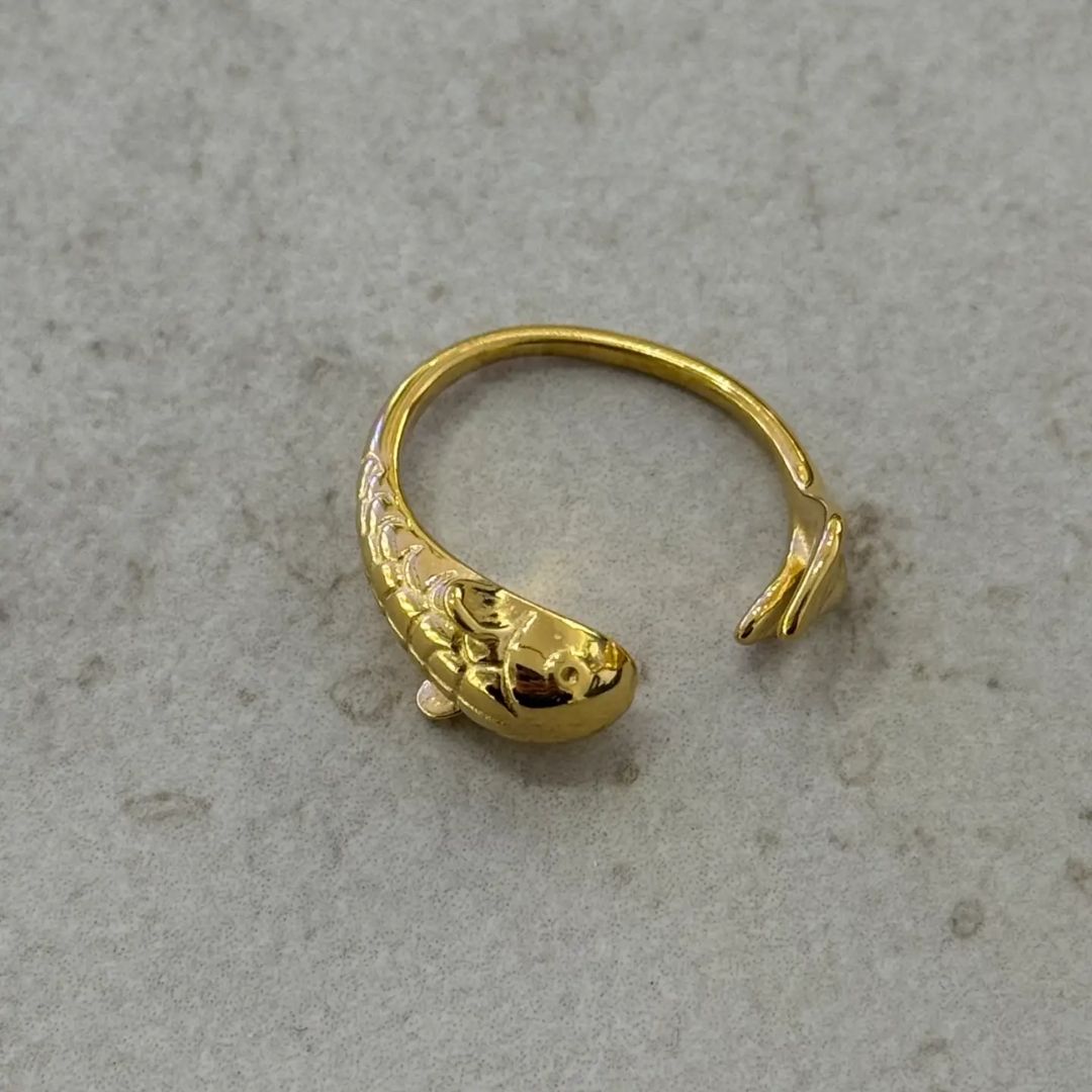Verstellbarer Damen Ring 'Koi-Fisch' gold