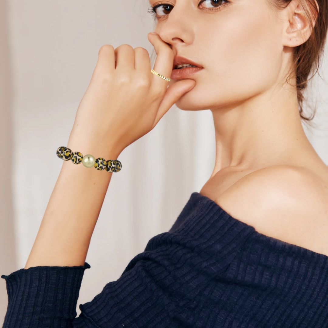 Elastischer Damen Ring gold 'Structure'