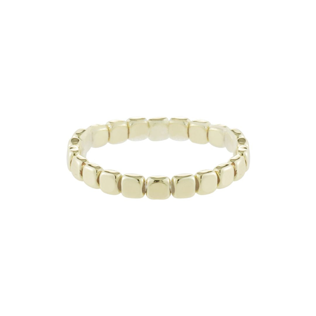 Elastischer Damen Ring gold 'Plates'