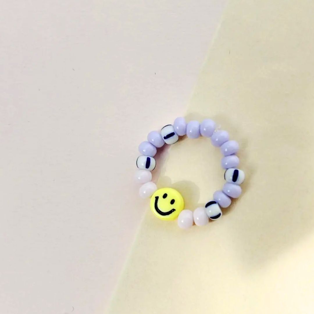 STUDIO LIV / Damen Ring 'POLLY' mit Smiley flieder/bunt