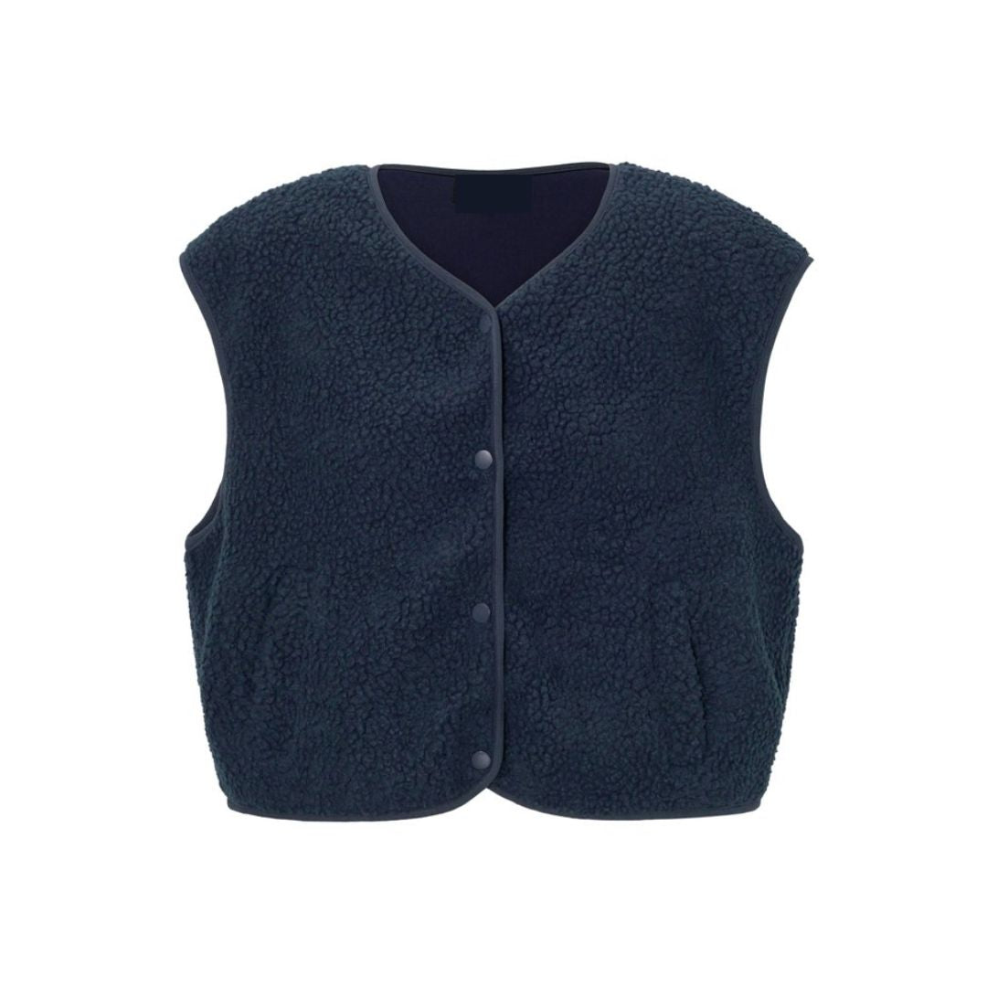 Damen Sherpa Weste navy blue