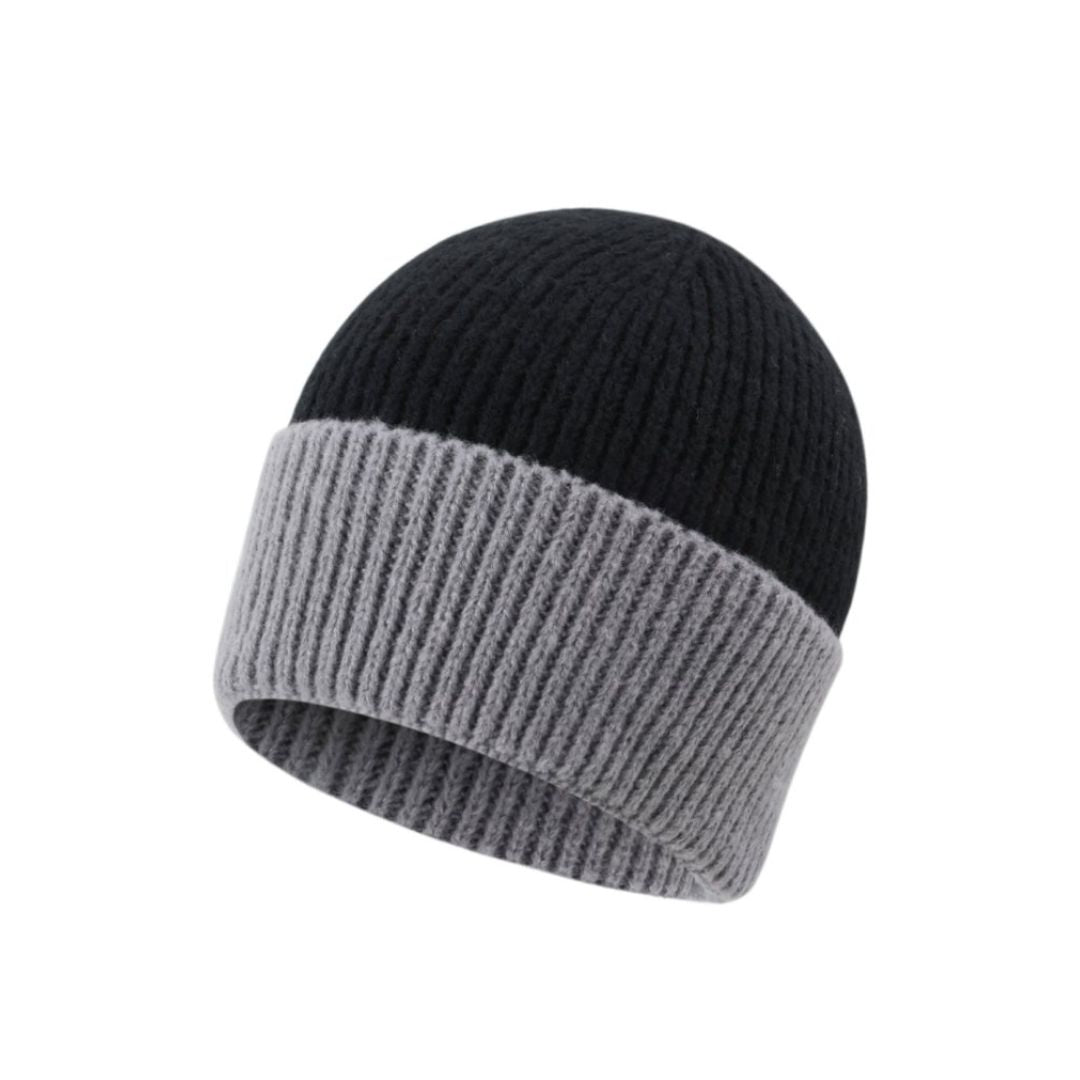 Damen Strickmütze 'Colorblock' schwarz